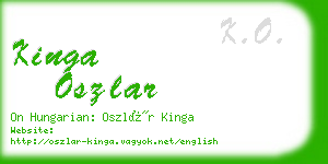 kinga oszlar business card